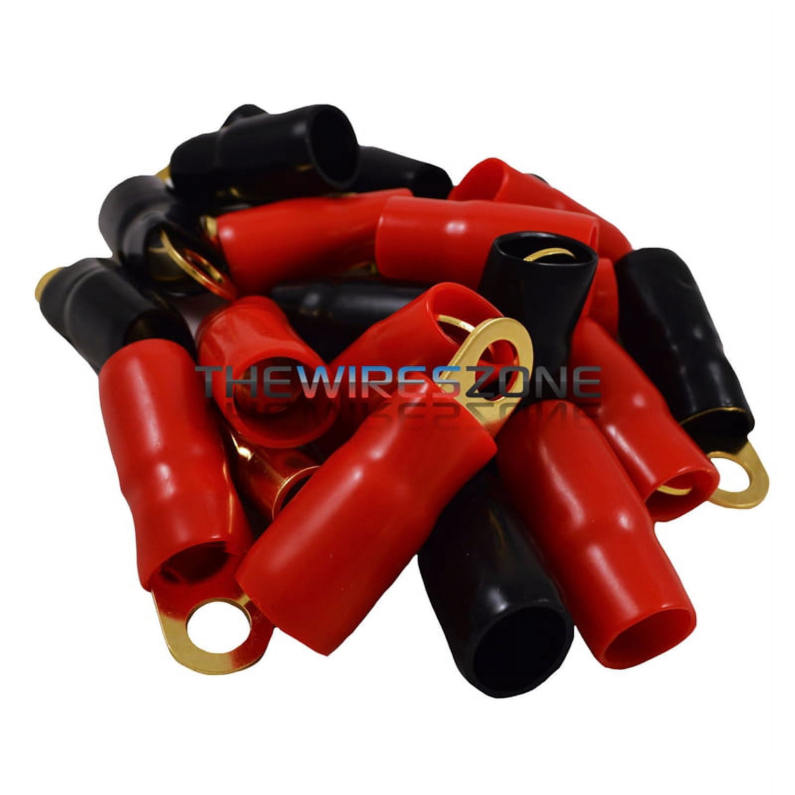 R038RT 3/8 Inch 1/0 AWG Gold Ring Terminals Mid-Series