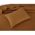 thumbnail image 4 of Chezmoi Collection Madrid Herringbone Geometric Solid Cotton Lightweight Quilt, 3-Piece Quilt Set, Queen, Spice Orange, 4 of 9