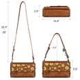 thumbnail image 2 of Wrangler Y2K Purse Small Shoulder Bag for Women Stylish Western Design with Detachable Charms Multiple Pockets, Sunflower-Brown, 2 of 6