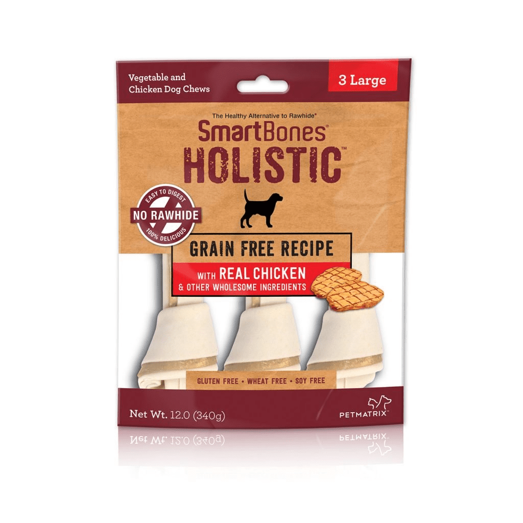 SmartBones Holistic Chews For Dogs, RawhideFree, 3 Count Large