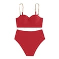 thumbnail image 6 of Sngxgn Women's Swimsuit Tummy Control Bathing Suit Tie Knot Swimwear(Red,S), 6 of 7