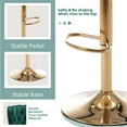 thumbnail image 6 of JESTOP Modern Swivel Pub Height Barstool Set of 2, High Dining Chair with Velvet Seat, Backrest, Armless Hydraulic Counter Stool, Gold Base Island Stool, 6 of 7