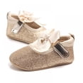 thumbnail image 5 of BESLY 0-18M Toddler Baby Girls Princess Sequins Shoes Moccasins with Rubber Sole Flower Print PU Leather Tassel Bow Shoes, 5 of 5