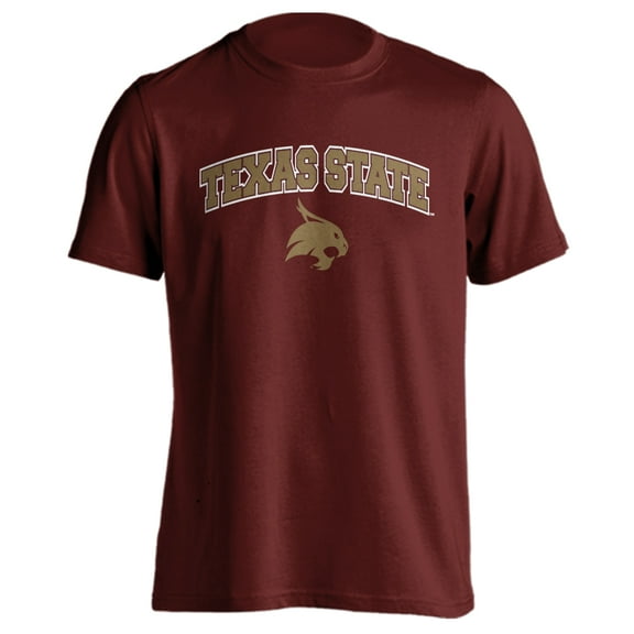 Texas State University Bobcats Classic Arch with Mascot Short Sleeve T-Shirt
