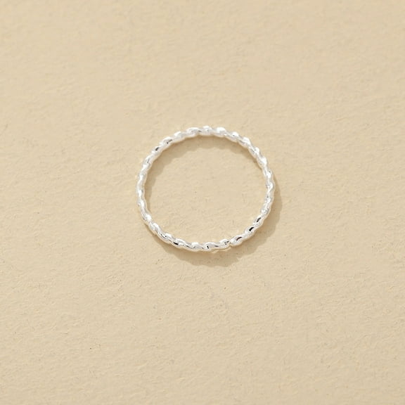 Stainless Steel Twisted Hoop Nose Rings for Women Men Piercing Body Jewelry Silver Inner Diameter: 8mm