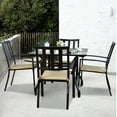 thumbnail image 2 of Kozyard 37" x 37" Patio Dining Table - Outdoor Dining Set for 4, Perfect for Backyard & Patio Dining, Outdoor Patio Table with Umbrella Hole, Square Patio Table Design (Black), 2 of 5