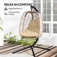 thumbnail image 4 of Coussin Beige pour Balançoire de Patio - Remplacement de Chaise Oeuf 47 Pouces x 39 Pouces pour Confort d'Assise Extérieur et Intérieur - Housse en Polyester Capitonnée, Résistante à la Décoloration, 4 of 7