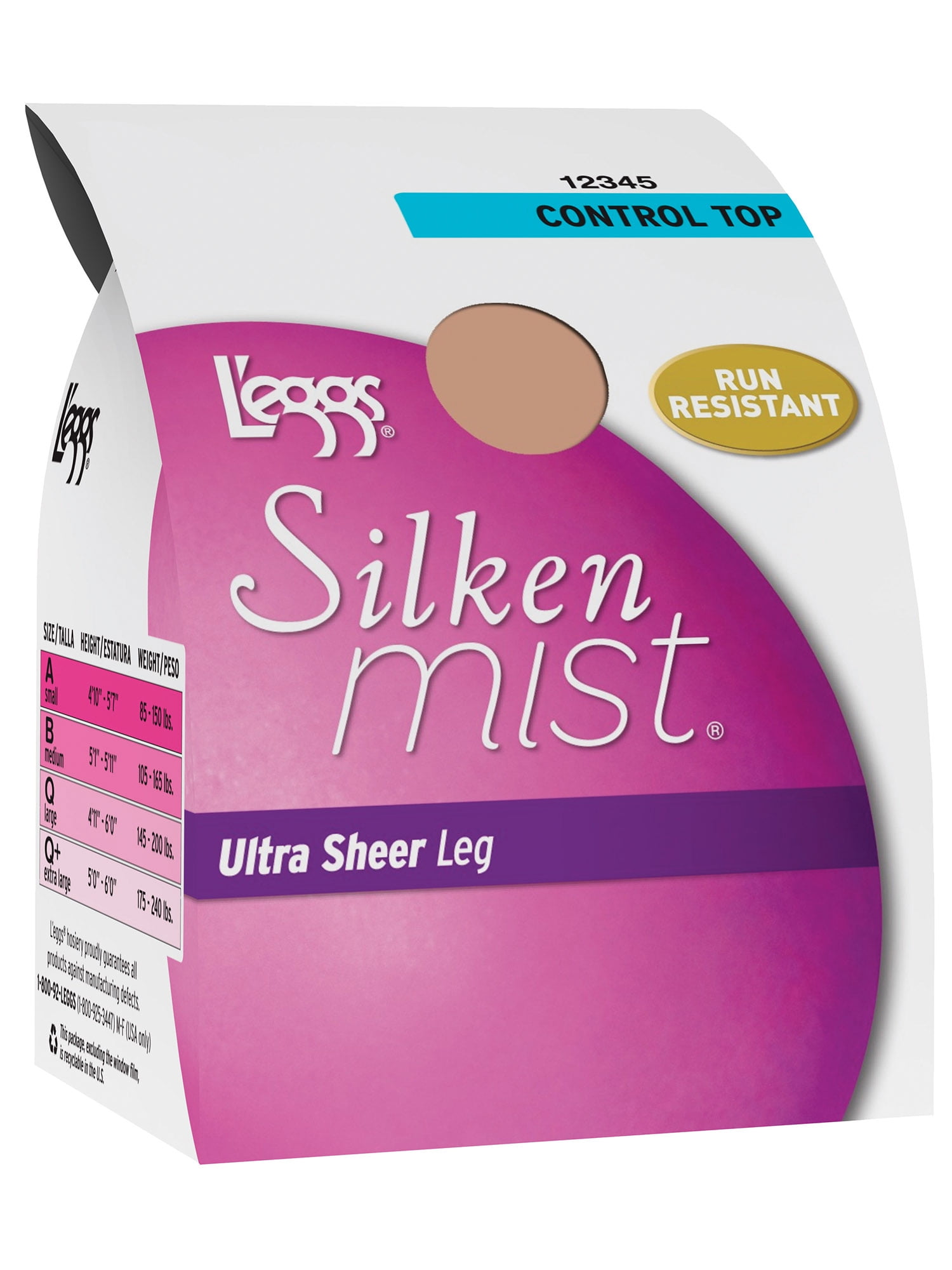 L'eggs - L'eggs Silken Mist Ultra Run Resistant Control Top Pantyhose ...