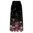 thumbnail image 5 of YUEJUIR Womens Skirts Women Floral Print Skirt High Waist Party Beach Pocket Long Maxi Skirt Flowy Skirt Linen Skirts for Women (Purple,M), 5 of 5
