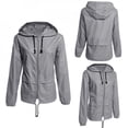thumbnail image 3 of QJUHUNG Clearance! Spring Autumn Women Jacket  Hooded Two Side Wear Drawstring Cartoon Print Outwear Female Loose Coat Windbreaker, 3 of 5