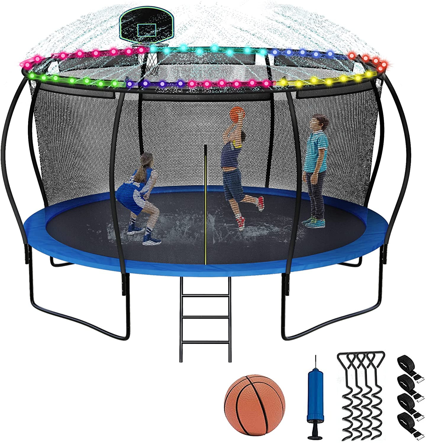 Lavay 14FT Trampoline for Adults and Kids, 1400LBS Outdoor Trampoline with Safety Enclosure Net