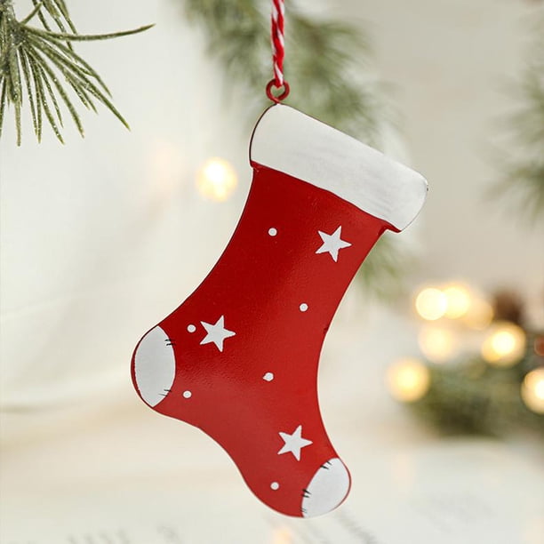Colgante Navideño Hot6sl de Hierro Pintado con botas Guantes y calcetines Decoración para Árbol de Navidad