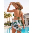 thumbnail image 4 of PatPat Bikini Sets For Women Bathing Suits Tropical Green Beach Coverup with Hair Accessories Matching Swimsuits for Couples Gifts, 4 of 15