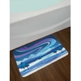 thumbnail image 2 of Northwoods Bath Mat, Aurora Borealis Composition Countryside Elements Frozen Lake Hills and Trees, Plush Bathroom Decor Mat with Non Slip Backing, 29.5" X 17.5", Multicolor, by Ambesonne, 2 of 2