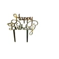 thumbnail image 2 of 17 Main Happy Birthday Acrylic Cake Topper - Gold Mirror, 2 of 2