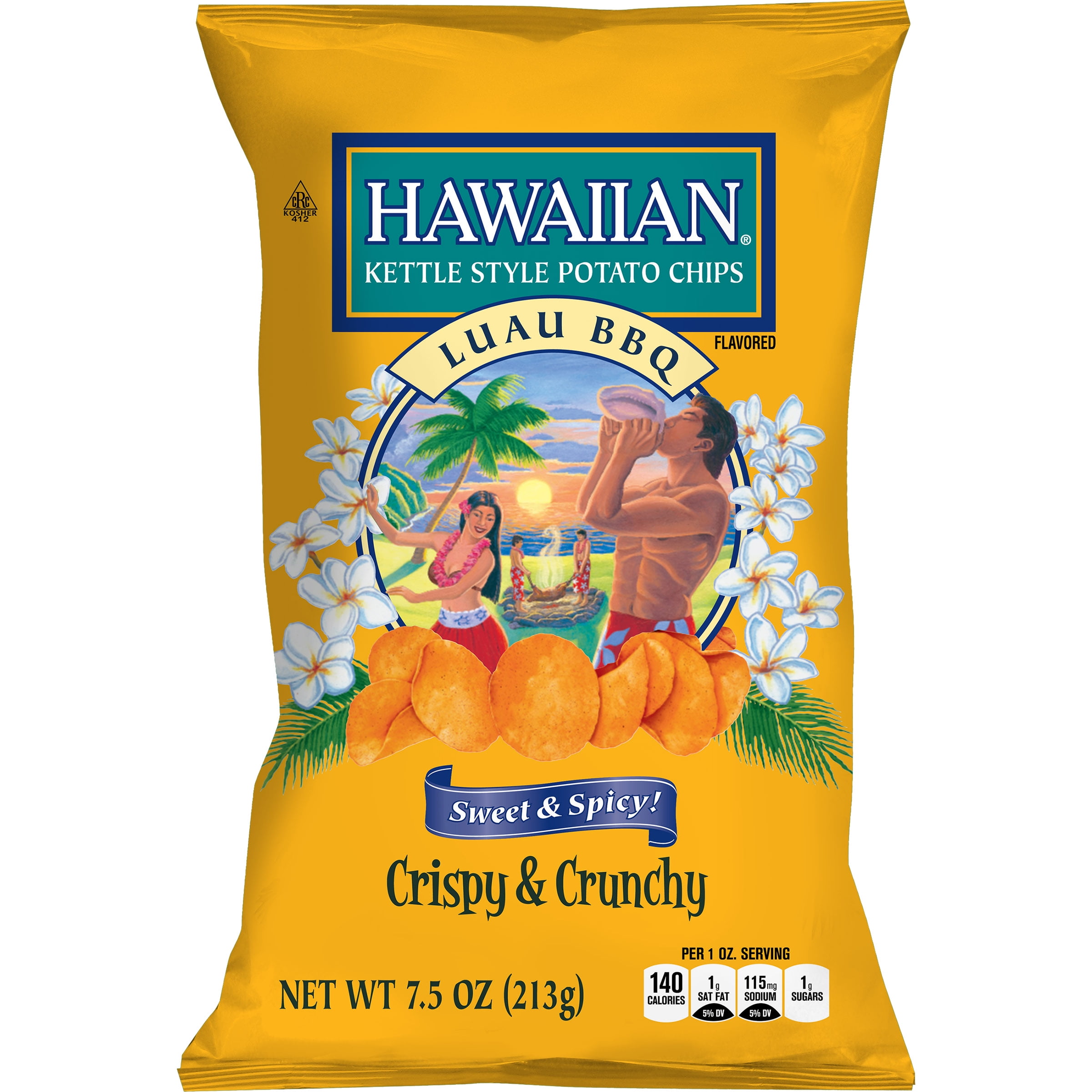 Hawaiian Luau BBQ Sweet & Spicy Crilspy & Crunchy Kettle Style Potato ...