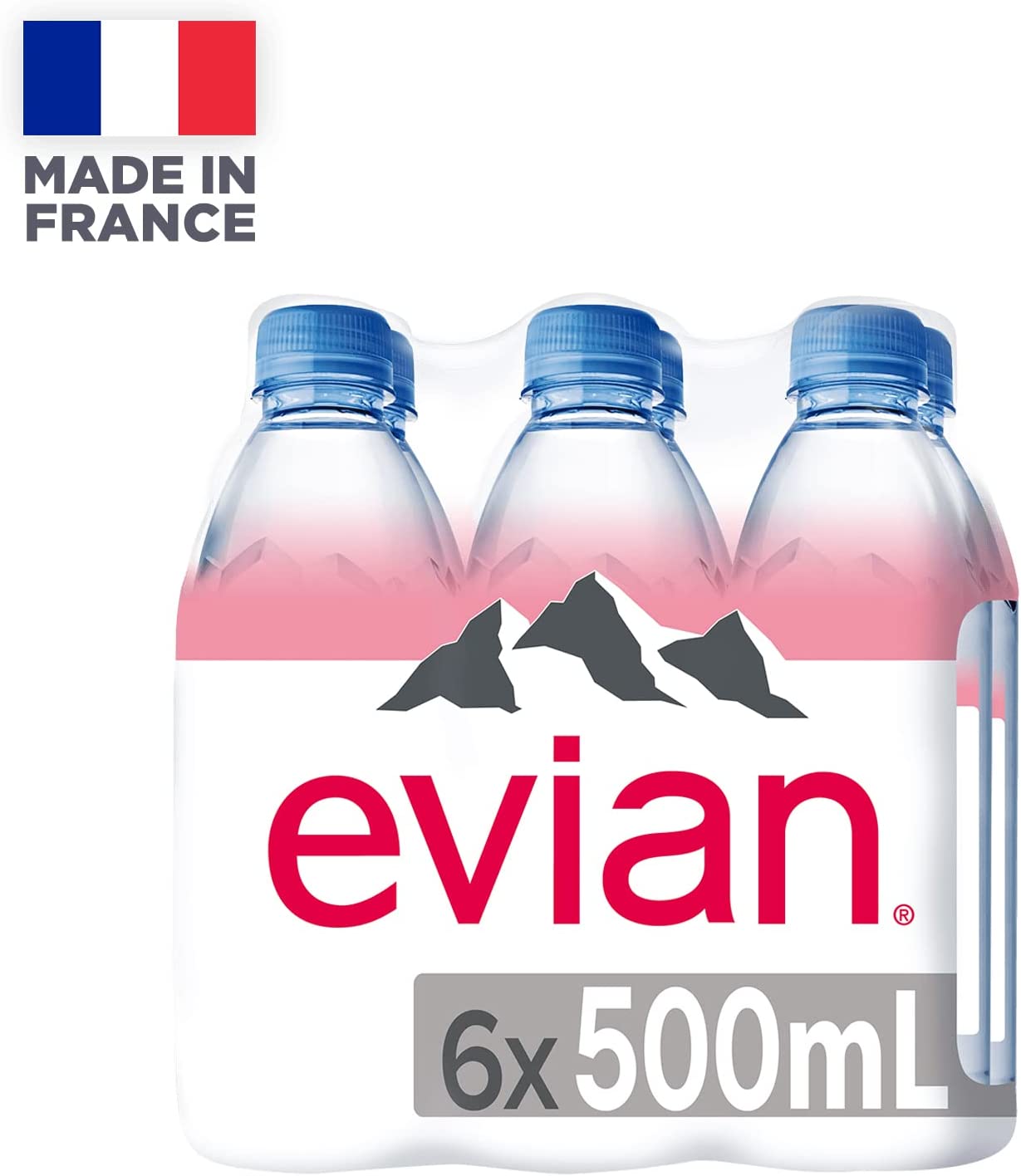 Evian Natural Mineral Water, 500ml (Pack of 6)
