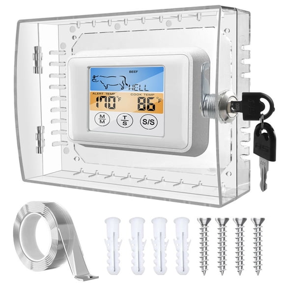 Thermostat Lock Box With Key Lock For Wall Mounted Thermostats Transparent Cover Protects Against Damage And Unauthorized Access