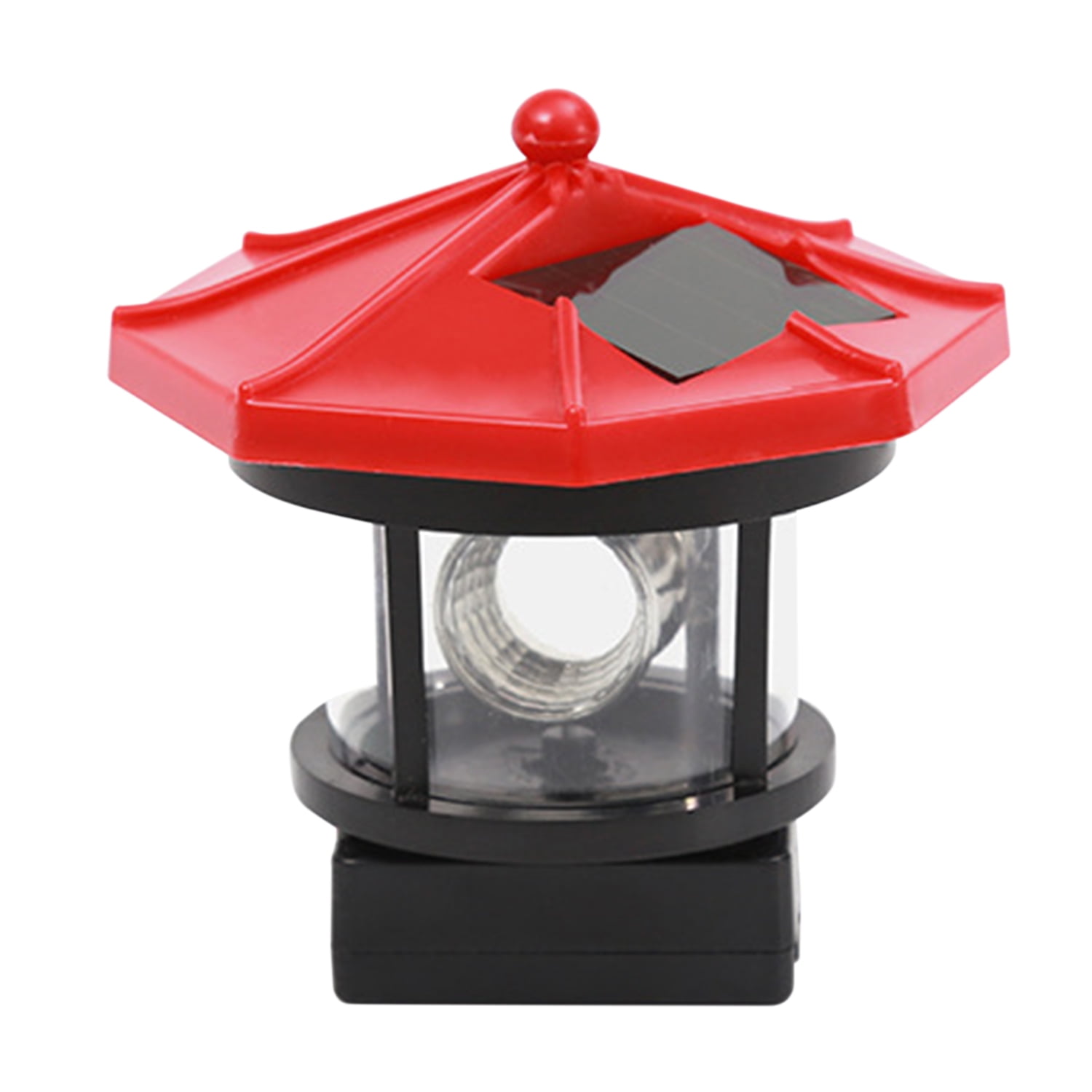 Lighthouse Solar LED Light Yard Garden Fence Outdoor Smart Sensor Rotating Lamp