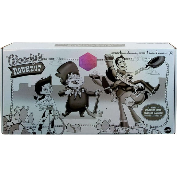 Disney / Pixar Woody's Roundup Woody, Jessie, Bullseye & Stinky Pete Action Figure 4-Pack (Black & White Monochromatic)