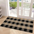 thumbnail image 6 of Front Porch Rug 24''x51'' Black and Tan Checkered Outdoor Rug Cotton Washable Front Door Mat Outdoor for Layered Doormat,Bedroom,Farmhouse,Entryway,Patio, 6 of 18