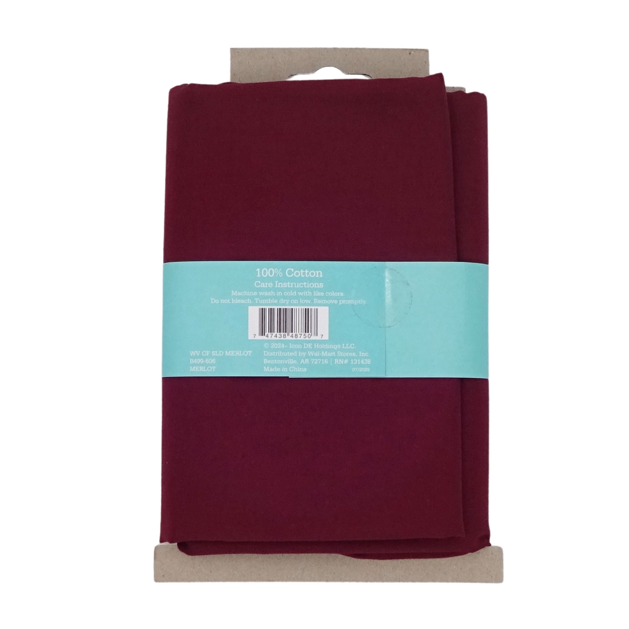 Waverly Inspirations 1 Yard Cut 100% Cotton Solid Fabric, Merlot, 44" Wide for Quilting & Sewing