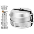 thumbnail image 1 of 10 Pcs Kit de Réchaud de Camping Léger Ensemble de Réchaud pour Camping en Plein Air Randonnée Cuisine Randonnée Argent, 1 of 6