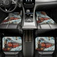 thumbnail image 7 of Pofeuu Red Train Hot Air Balloon Print Car Foot Mat Set of 4 Pieces - All-Weather Full Set Floor Mats for Cars Trucks SUVs, 7 of 7
