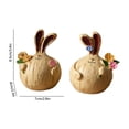 thumbnail image 2 of SIYTUAU Resin Easter Bunny Ornaments Cartoon Rabbit Couple Holding Flowers For Courtyard Desktop Cute Healing Home Decoration, 2 of 6