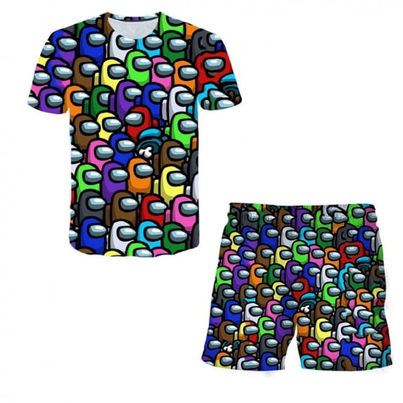 Among Us Tops Short Sleeve T Shirt Unisex T-shirts Anime Crewneck Graphic Floral Print Tshirts Cute Shirts for Women Men Teen Boys Girls Women's Men's Tee Shirts Cartoon Tees