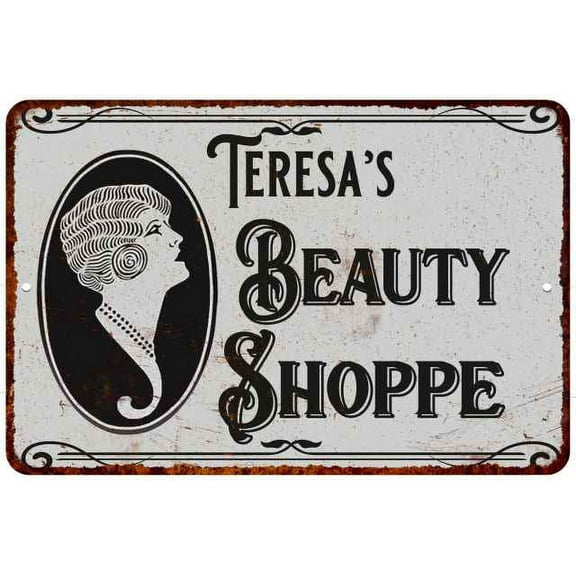 Teresa's Beauty Shoppe Chic Sign Vintage Decor 8x12 Metal Sign 208120021057