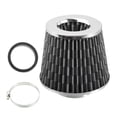 thumbnail image 1 of Unique Bargains 1pcs 2.5' 65mm Reducer Ring Inlet Cold Air Intake Cone Replacement Washable Clamp on Dry Air Filter Carbon Fiber Pattern, 1 of 6