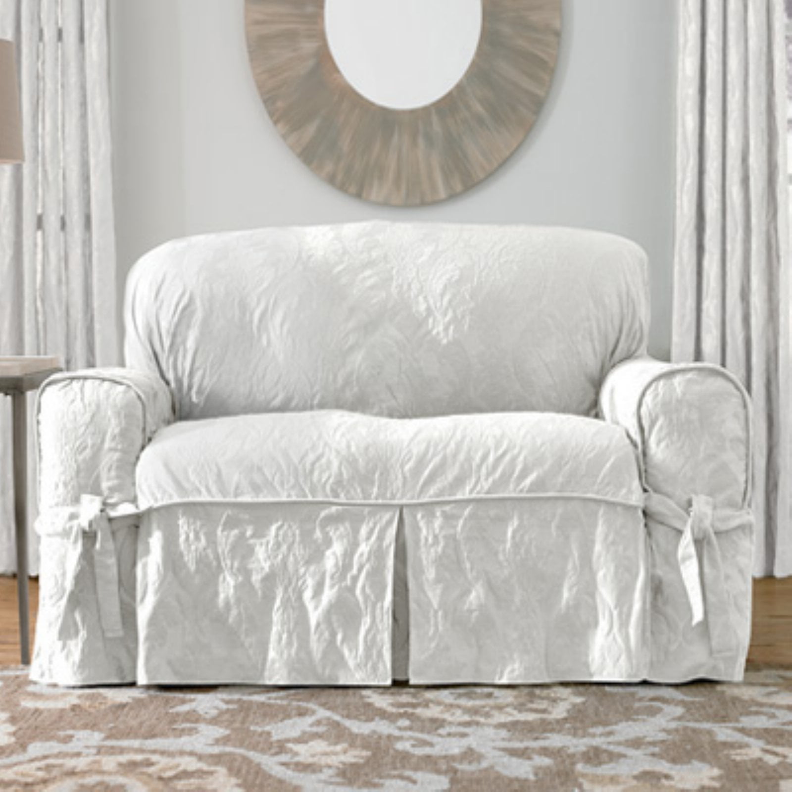 Sure Fit Matelasse Damask Loveseat Cover
