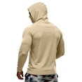 thumbnail image 5 of Domuza Sun Protection Fishing Shirts Men Upf 50+ Long Sleeve Hoodie Shirts Summer with Face Mask Uv Rash Guard Hiking Blouses Beige XL, 5 of 6