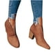 thumbnail image 4 of Zapatos informales cómodos de estilo británico de cuero con punta redonda para mujer a la moda, zapatos de tacón alto Wmkox8yii  hfjk521, 4 of 5
