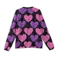 thumbnail image 4 of LWavelet Men's Valentine's Theme Graphic Sweater - Playful Pattern, Perfect for Valentine's Day Parties & Casual Leisure Purple 2XL, 4 of 5