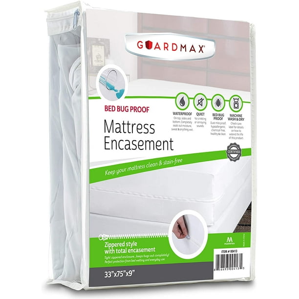 Guardmax Cot Mattress Protector Waterproof, Bed Bug Proof Zippered