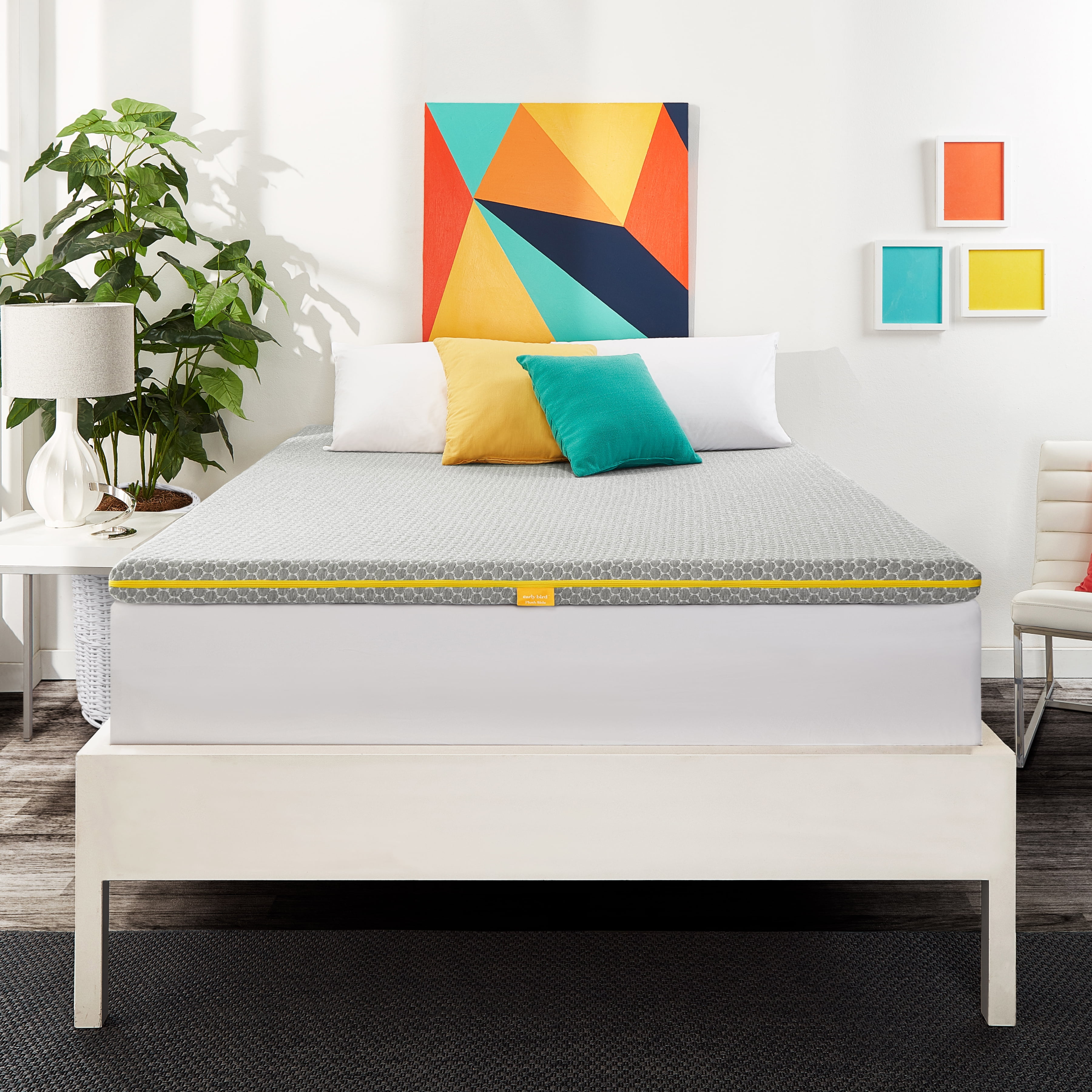 Early Bird 3 Inch Hybrid Mattress Topper, DualSided, Flip for Firm or