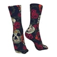 thumbnail image 7 of Fuzoiu Roses Skulls Print Crew Socks,Casual Athletic Gym LightWeight Thin Socks,Casual Crew Socks for Men Woman,Calf Length Crew Socks, 7 of 7