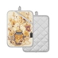 thumbnail image 2 of 2 Pack Pot Holders for Kitchen Heat Resistant Hot Pads Sets for Cooking Baking Bears Are Eating Honey, 2 of 7