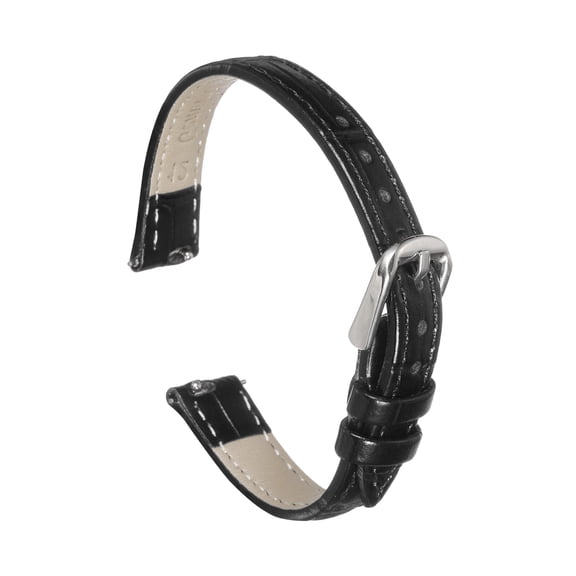 Uxcell Quick Release Leather Watch Band 12mm Embossed Pattern Leather Watch Strap Replacement for Men Women, Black