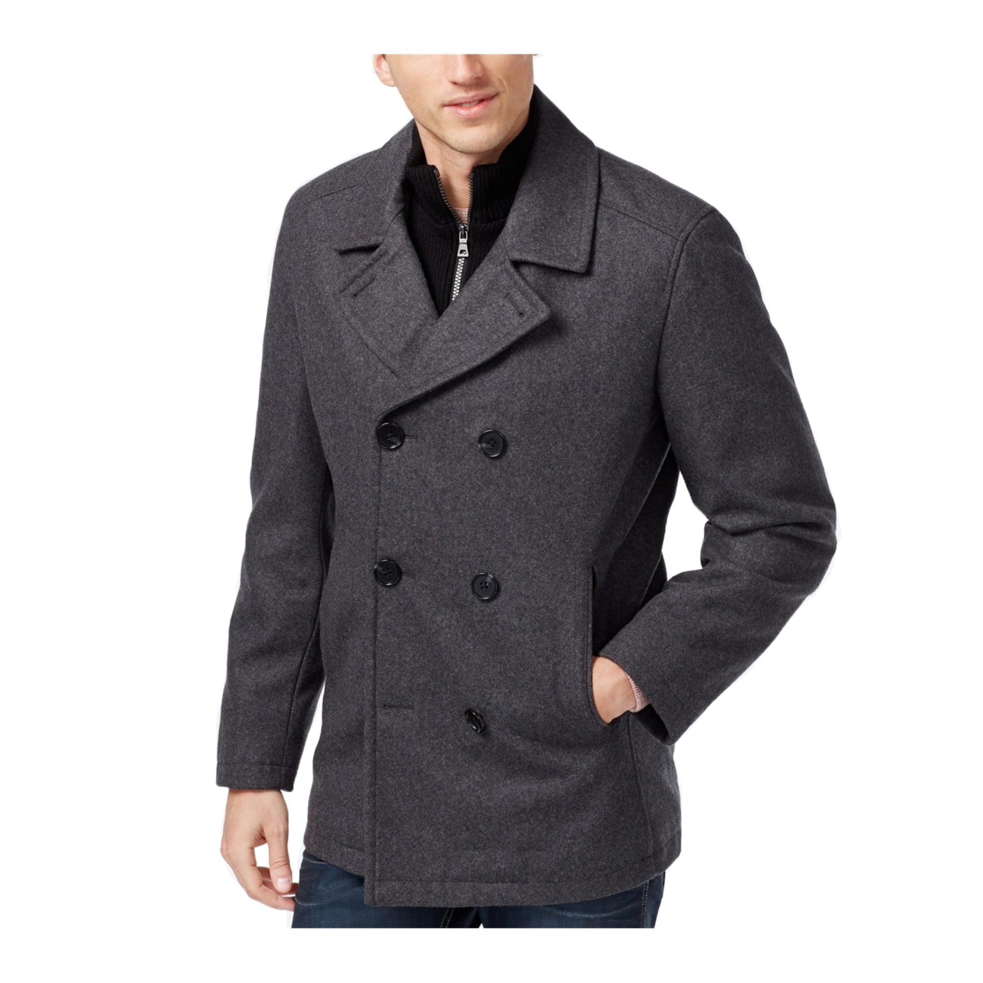 mens grey pea coat