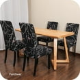 thumbnail image 2 of Chair Covers for Dining Chairs Set of 6,Winter Floral Stretch Dining Room Chair Cover Kitchen Parsons Chair Slipcovers (Pack of 6, Winter Floral), 2 of 8