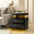 thumbnail image 4 of Costway LED Nightstand Set of 2 with 2 Storage Drawers Adjustable Light Mode Remote Control, 4 of 9