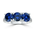 thumbnail image 1 of 3 3/4ct Diamond & Synthetic Blue Sapphire Ring 10K White Gold 3- Stone, 1 of 3