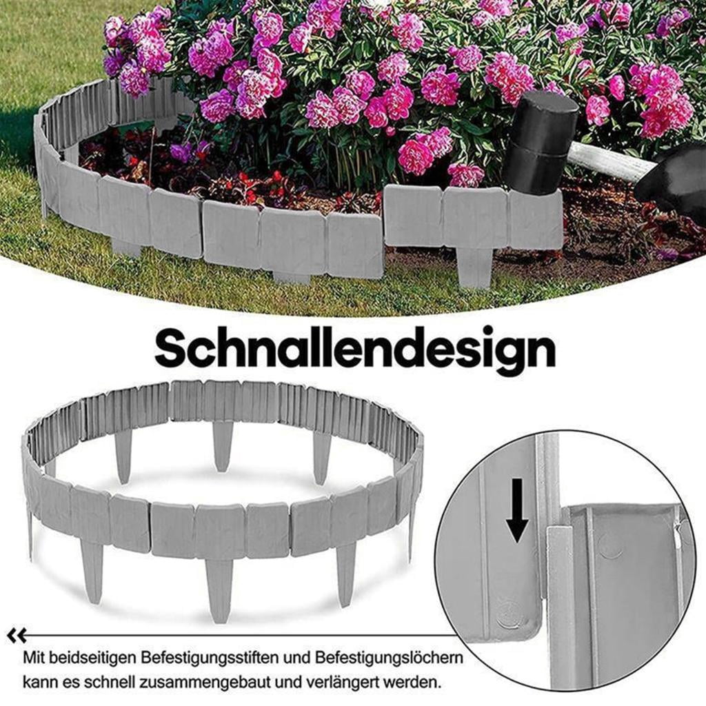 SDFGTstore 5/10/20Pcs Landscape Edging Border Garden Edging Border Plastic Stone Effect