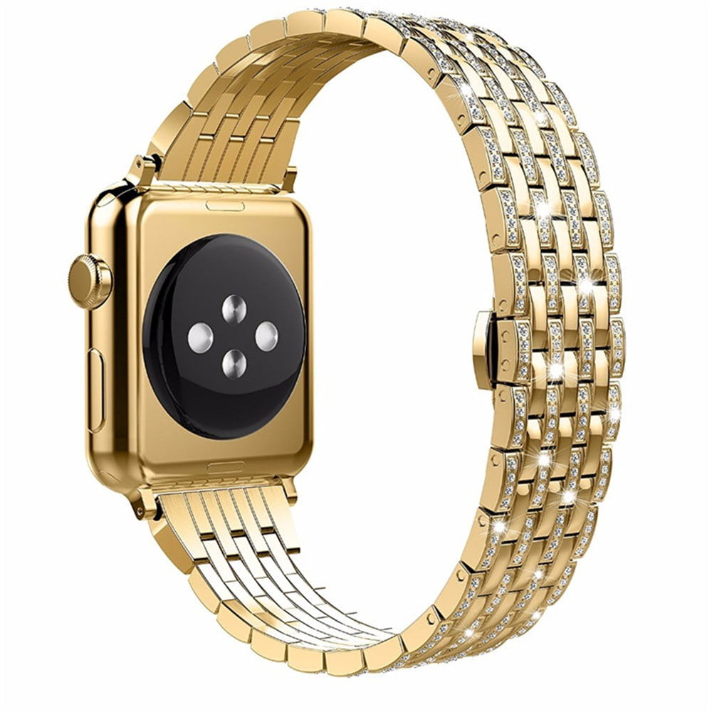 Leixiuer Luxury Diamond Strap For Apple Watch Bands 45mm 44mm 40mm 38mm 41mm 42mm Stainless Steel Bracelet Iwatch Band For Apple Watch Series 7 45 M