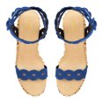 thumbnail image 3 of YDN Women Open Toe Wedge High Heels Ankle Buckle Strap Platform Sandals Summer Vacation Beach Shoes Size 14 Blue, 3 of 4
