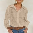 thumbnail image 2 of Button Down Shirts for Women Casual Long Sleeve Womens Cute Tops Shirt A Lapel Top, 2 of 9