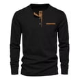 thumbnail image 4 of Camisa Henley De Pana De Casual, Playera Delgada De Manga La, 4 of 8